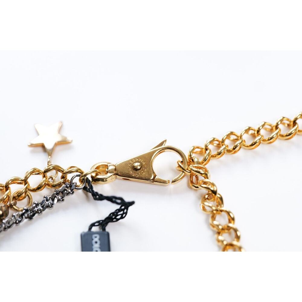 Dolce & Gabbana Vintage Gold Unique Flower Charm Leather Belt - Picture 6 of 8